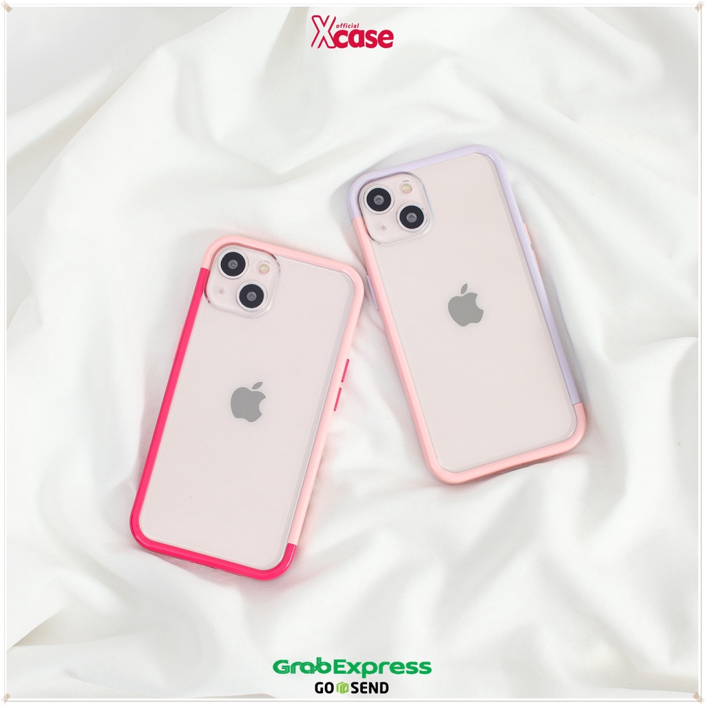 Clear Softcase With Bumper Side 2 Color Full Lenscover For iPhone 7 8 PLUS X XS XR XSMAX 11 12 13 MINI PRO MAX