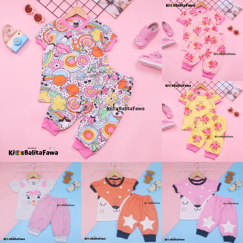 Setelan Momo Kids Size Bayi-3 Tahun / EXPORT Quality Baju Karakter Kaos Lengan Pendek Celana Pendek