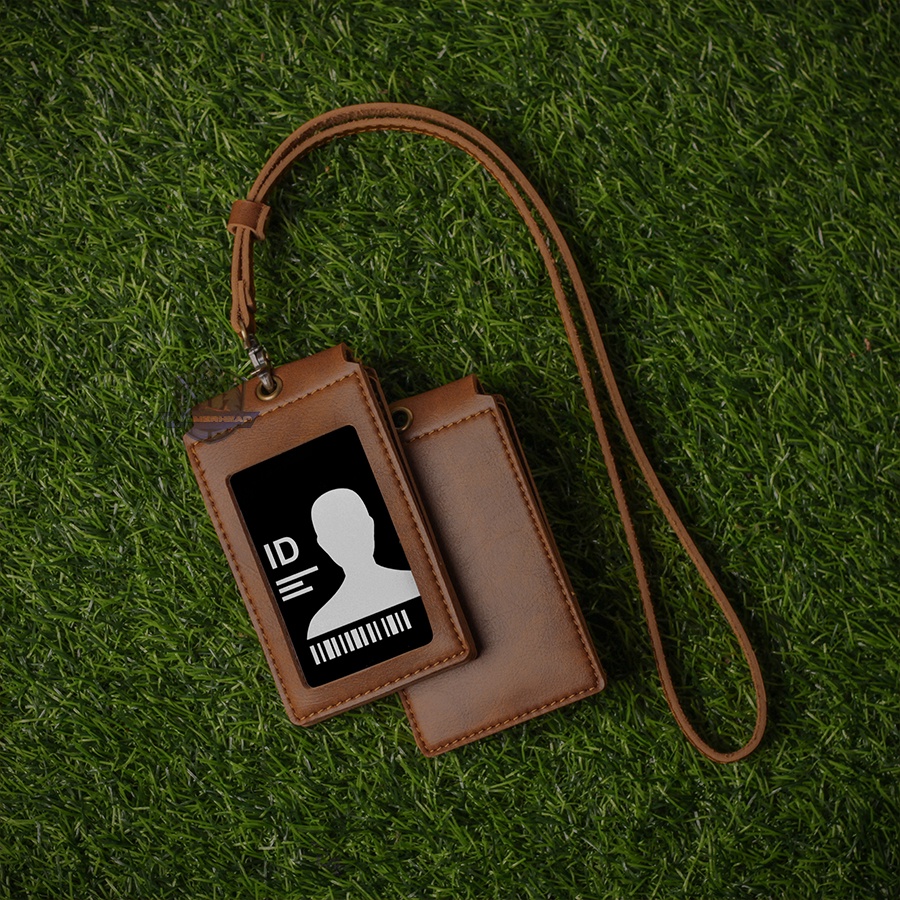

CARD HOLDER TALI KULIT / NAME TAG / 3 SLOT KARTU / KUALITAS PREMIUM