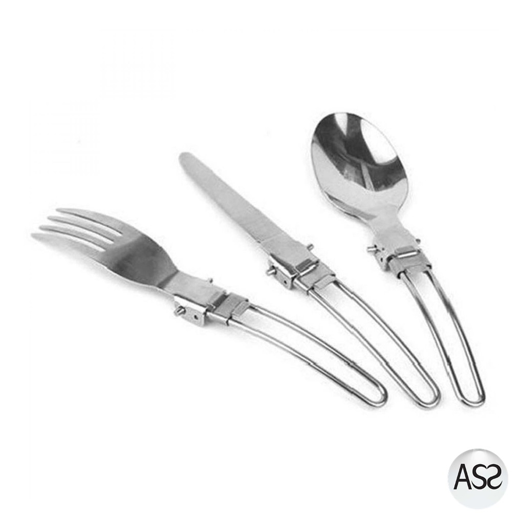 ASS Shop - Taffware Sendok Garpu Pisau Lipat Portabel Stainless Steel - AOTU