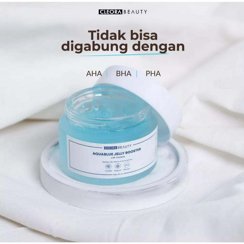 BPOM Cleora Aquablue Jelly Booster with Centella Moisturizer Pelembab Wajah Muka Lawan Jerawat