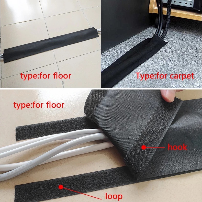 3M Cable Grip Strip Floor Cable Cover / Protect Cords Cable Protector Cable Management /Floor Cable Cover Used to Hold The Cable in Place, Protect The Cable and Prevent Tripping Over The Wire