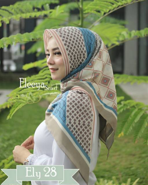 HIJAB SEGIEMPAT MOTIF ELY 28 || Eleeya Scarf