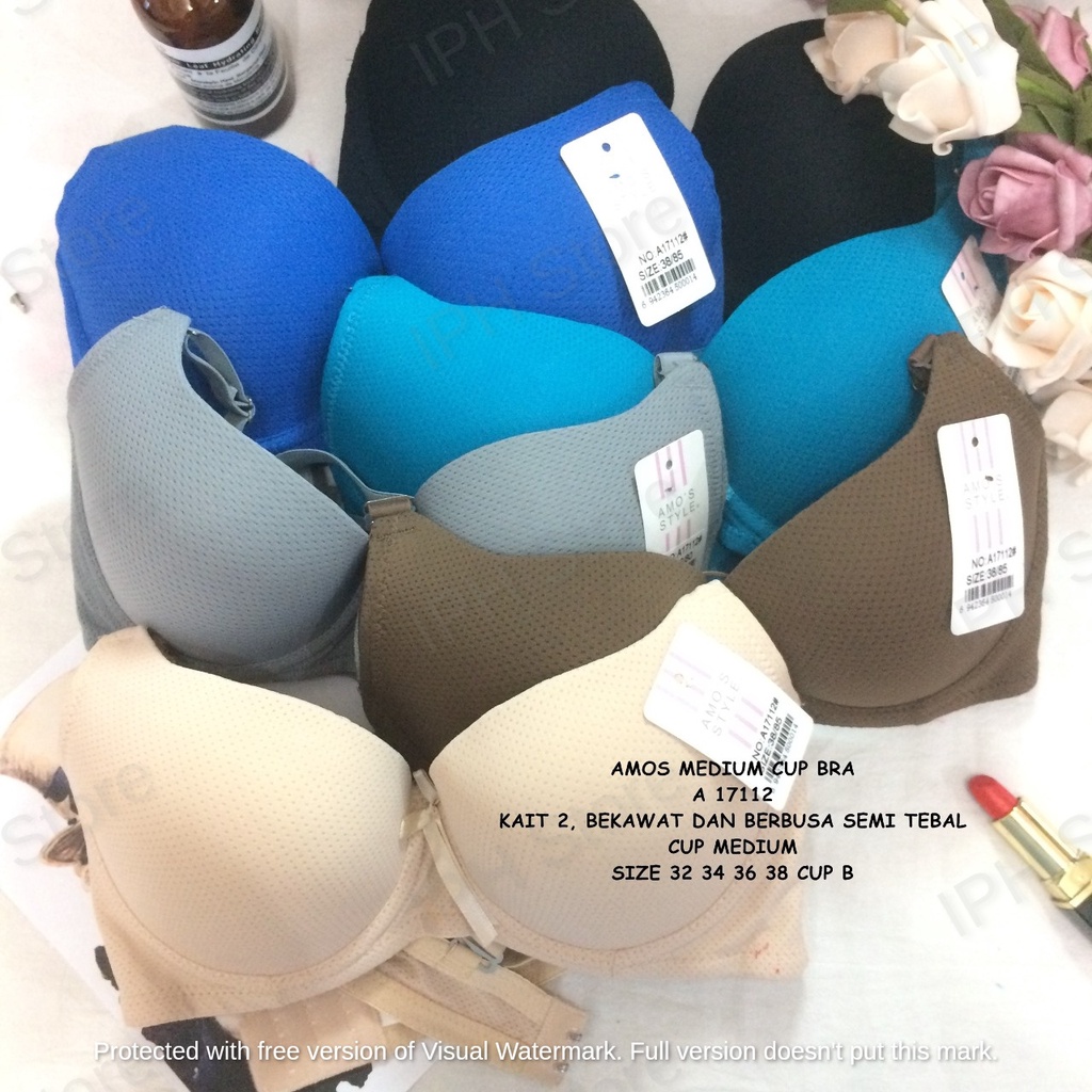 Bra / BH Amo's Style A 17112 (Busa Tipis, Pakai Kawat, Bisa Lepas Tali, Kait 2)