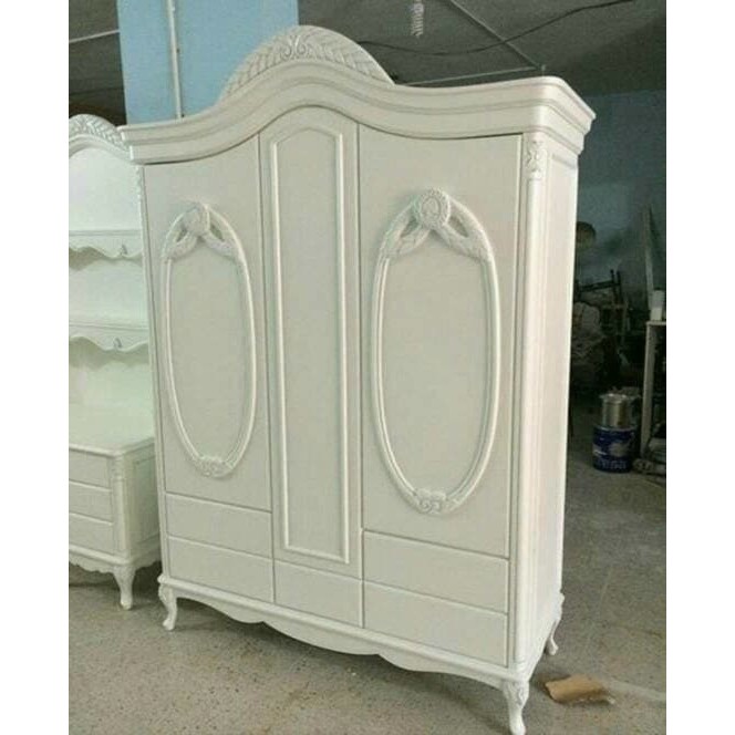 lemari pakaian cat duco almari hias kayu jati baju minimalis pajangan