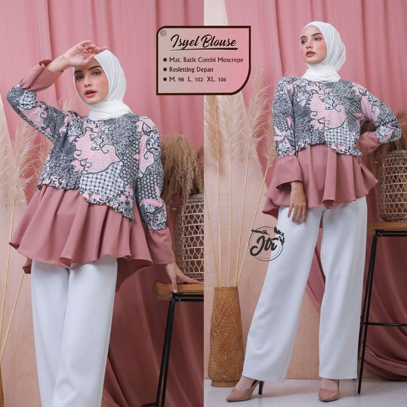 tey-17 Batik wanita ASJ SA HRB026 Kenongo Kemeja Tosca Pendek-1