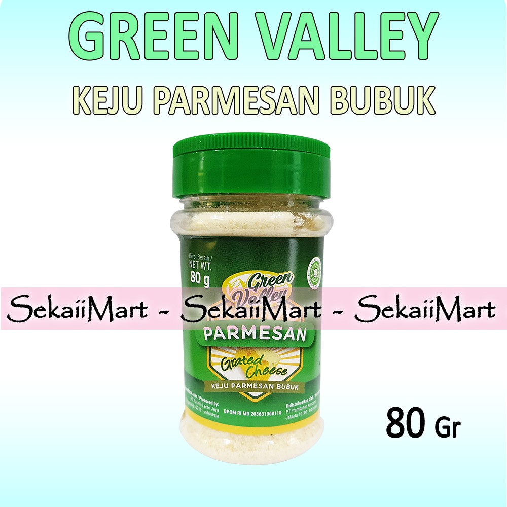 

GREEN VALLEY Grated Parmesan Cheese 80g - GreenValley Keju Bubuk Botol
