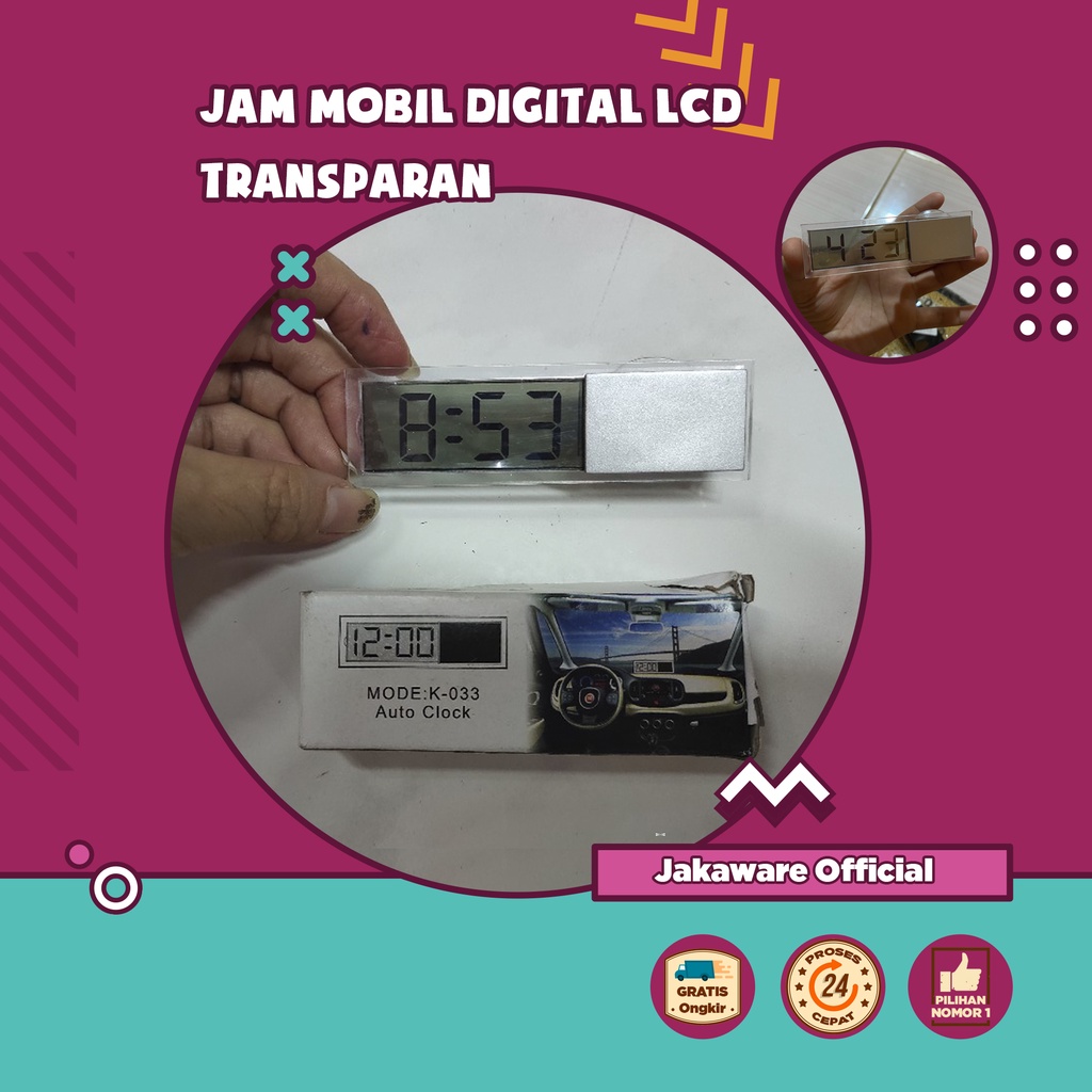 JAM MOBIL DIGITAL LCD TRANSPARAN KECIL MINI TEMPEL KACA DASHBOARD DASH BOARD KIJANG AVANZA XENIA AGY