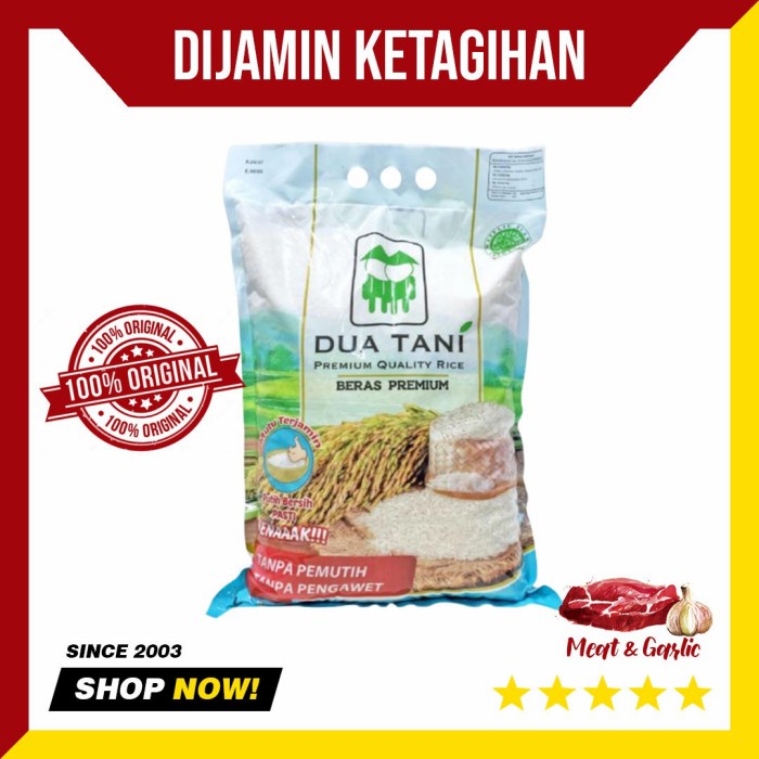 

fs2011bb Beras Premium Super Platinum Dua Tani - Halal - 5 Kg - High Quality Sv012Ss