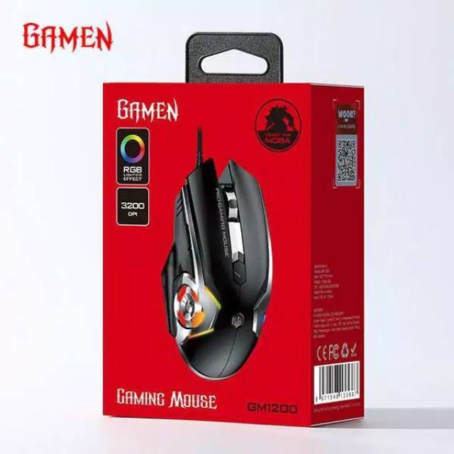 Gamen Gaming Mouse  GM1200 3200 DPL RGB Lighting Effect