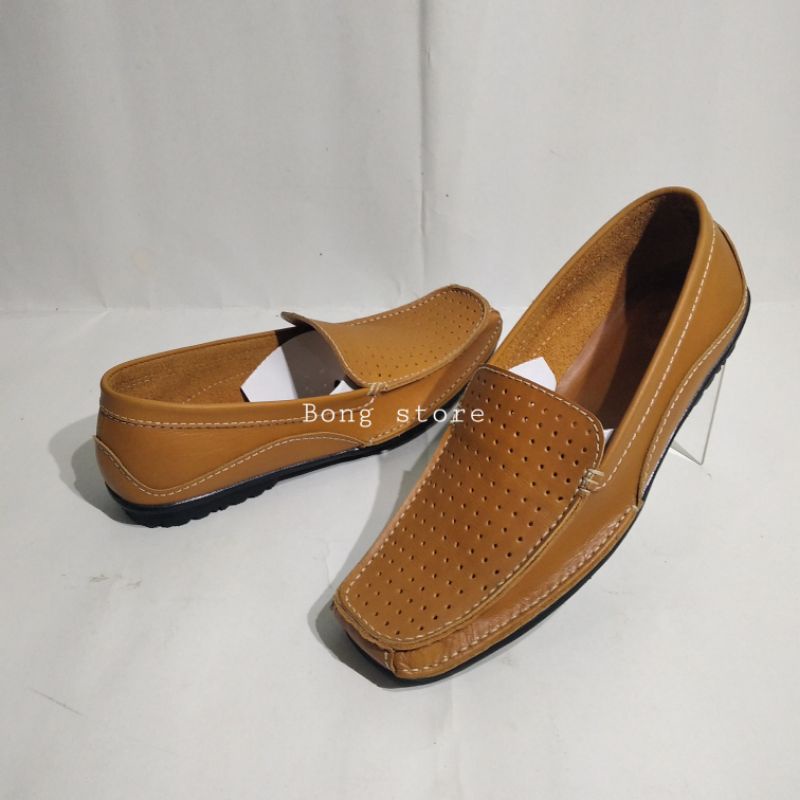 sepatu pria kasual slip on mokasin kulit asli berkualitas premium