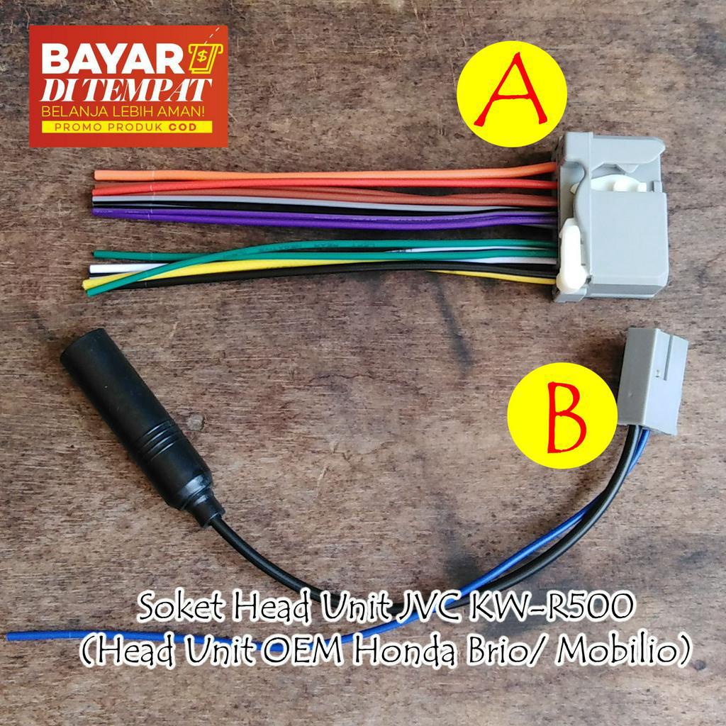 Kabel Soket JVC KW R500/ JVC KWR500 (Tape Mobil Original Honda Brio/ Honda Mobilio)