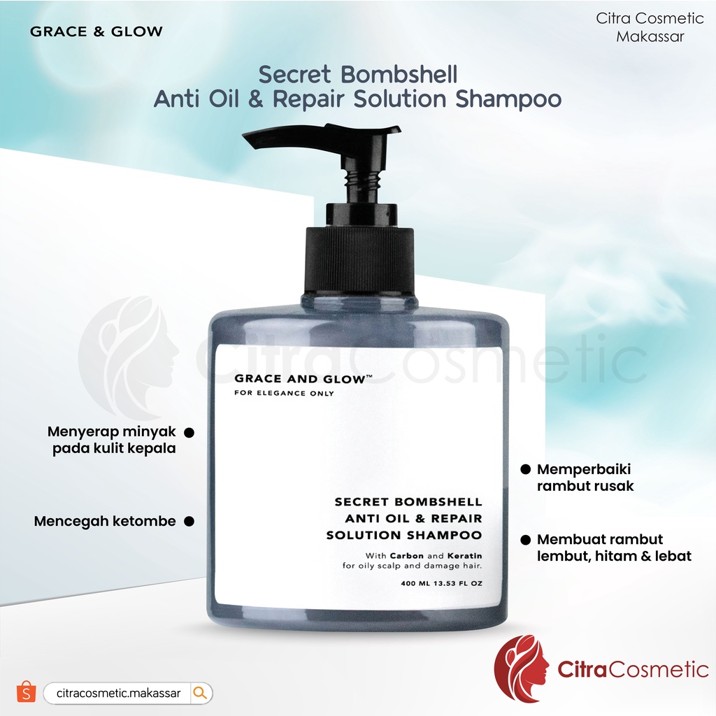 Grace and Glow Series Secret Bombshell Anti Oil and Repair Solution Shampoo | Amethyst Anti Dandruff Shampoo