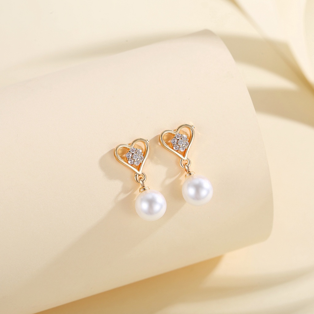 Y672 【COD】 Anting Perhiasan Berbentuk Hati Wanita Anting Pejantan Fashion Korea Anting Wanita Korea