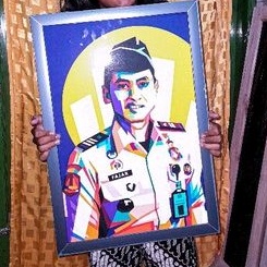 Ilustrasi Wajah/Lukisan Wajah Wpap Pop Art 1 Wajah + Frame Hitam Size 40x60 | Free Custom
