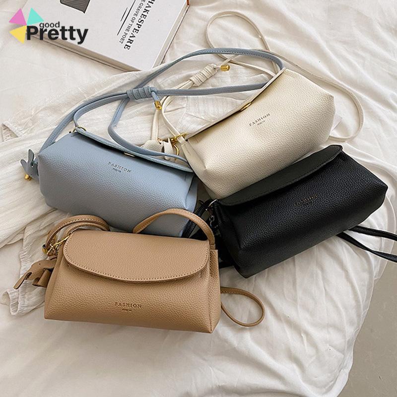 Kulit Lembut Fashion Pola Lengkeng Satu Bahu Messenger Bag Kasual Wanita Tas Persegi Kecil - PD