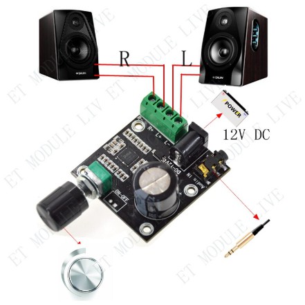 PAM8610 Amplifier 2x15w HD Digital Hi-Fi Mini Audio Ampli Class D 12v