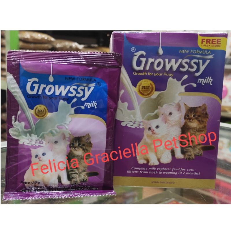 

Growssy cat milk 20gr / susu kucing growssy 20gr susu anakkan kucing bayi kucing murah meriah cocok segala jenis kucing