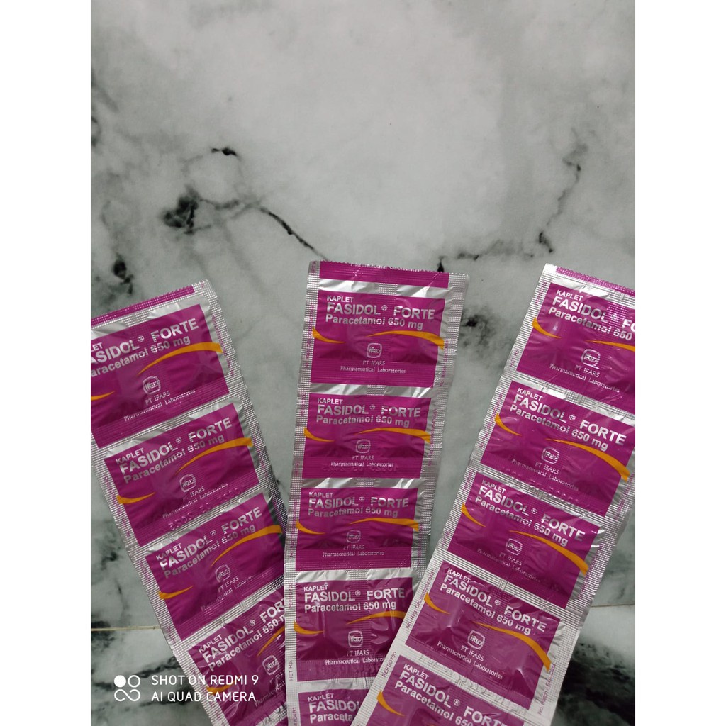 FASIDOL FORTE Strip Isi 10 Tablet &amp; Fasidol Strip - Paracetamol Obat Demam Sakit Kepala Parasetamol