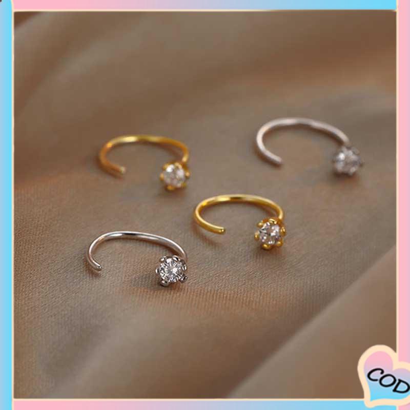 COD❤️ Anting Zirkon Temperamen Fashion Wanita Tidur Gratis Melepas Anting-Anting Trendi Yang Indah-A.one