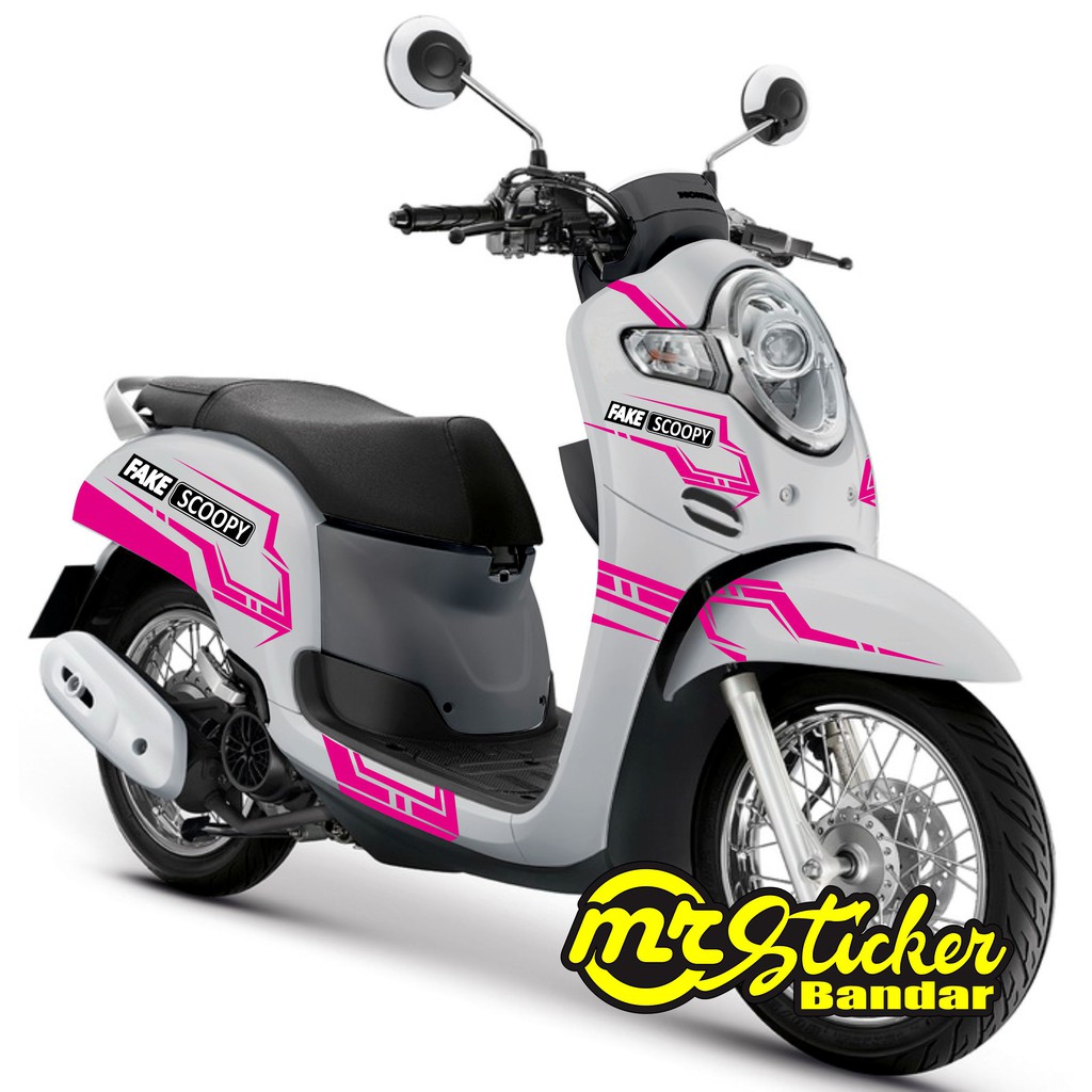 Decal Sticker Scoopy Full Body Strip Pink Simple