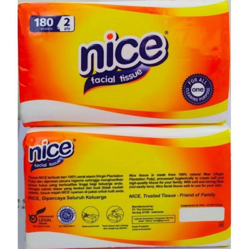 ( promo!!! 5 pics 1KG ) Tissue nice Facial  Tisu 180 Sheets 2ply