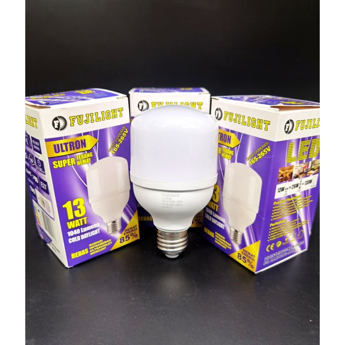 Lampu Led 13w FUJILIGHT ULTRON, warna bolam putih 6500K,garansi 1 tahun, model capsul