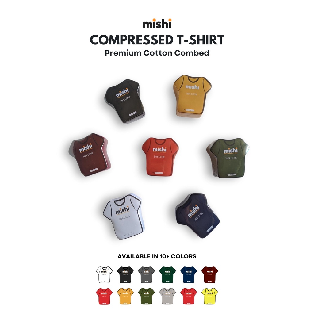 Kaos Compress Mishi - Mishi Compressed T-Shirt Basic Tees  Premium Cotton Combed