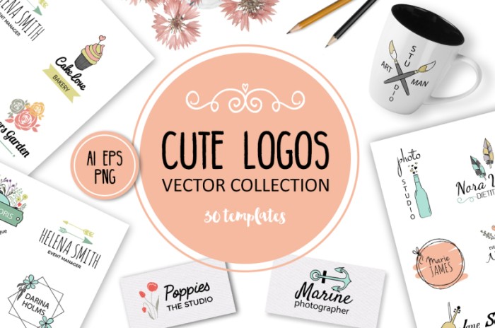 Cute Vector Logos Collection - Photoshop &amp; Illustrator