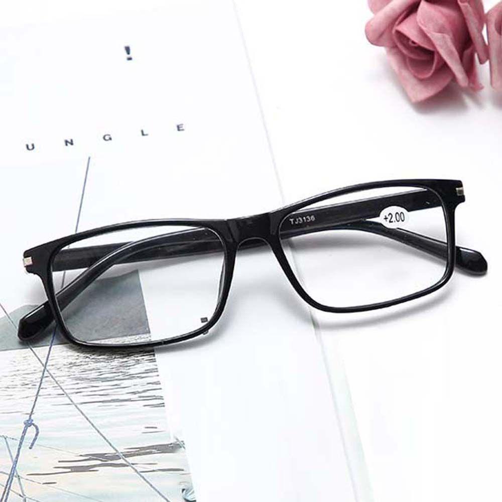 Mxbeauty Kacamata Baca Fashion Untuk Pria+1.0~+ 4.0 Frame Hitam Resin Optik Pria Reading Glasses