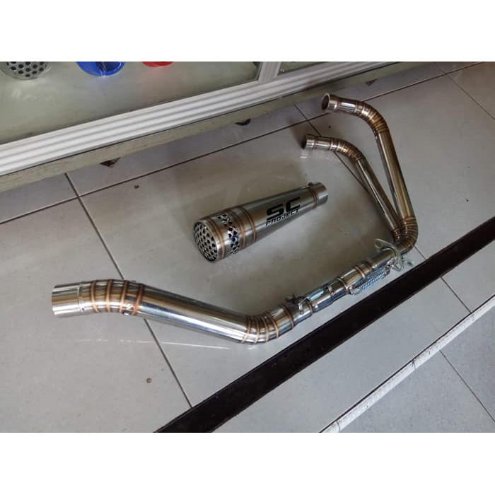 axs395 Knalpot SC Project Sarang Tawon Fullsystem Ninja250 R25 MT25