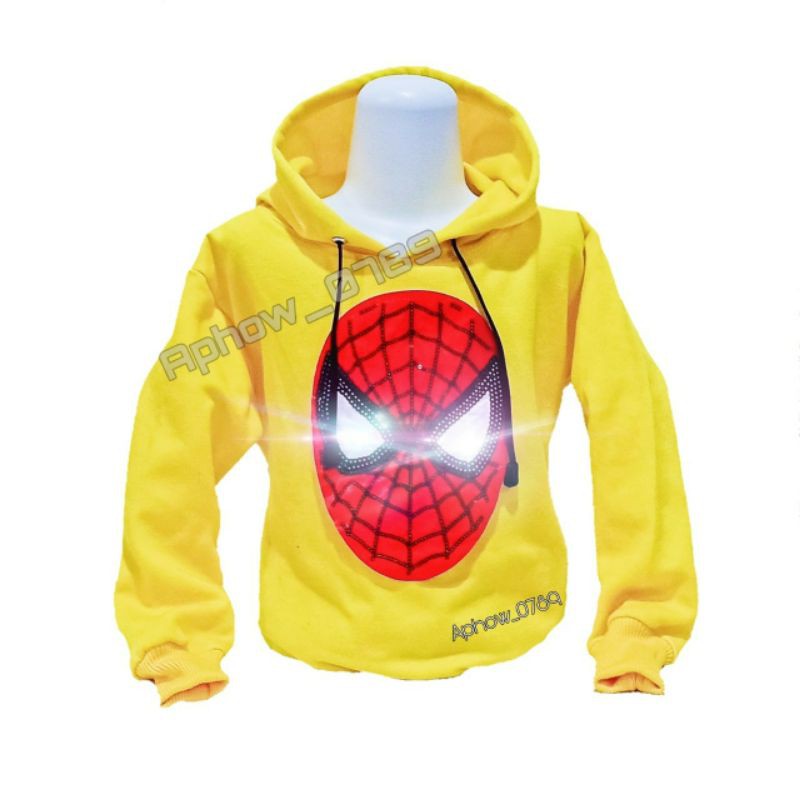 HOODIE ANAK/SWITER KUPLUK KARAKTER LED(NYALA)2-9TAHUN