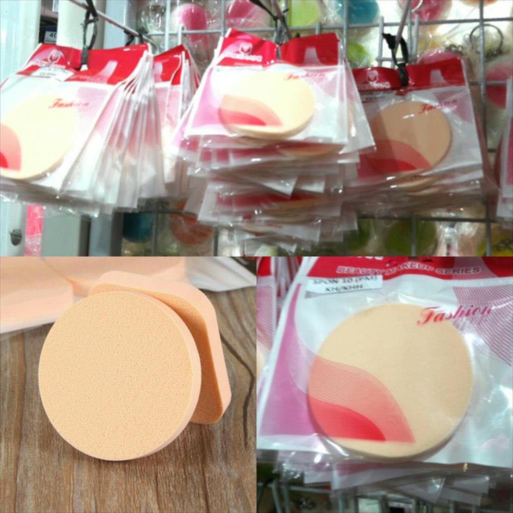 OTS 843. Spon bedak foundation beauty sponge puff powder make up spons kotak bundar