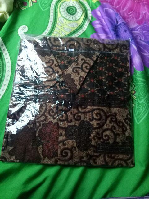 Asifa Batik Hrb026 Kenongo Kemeja Tosca Pekalongan Padi M L Xl Sogan Tulis Halus Kemeja Batik