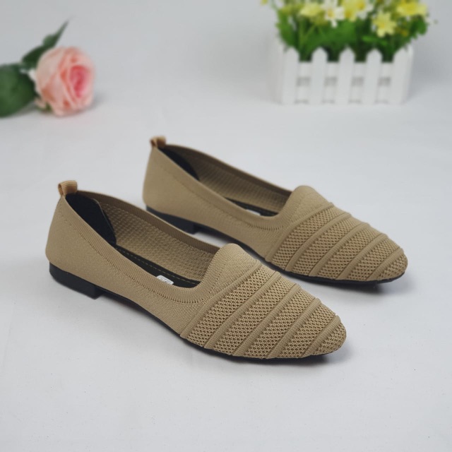 KAYZINEVA Sepatu Flat Rajut import Wanita CC02