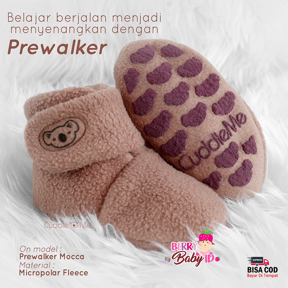 Cuddle Me Prewalker Sepatu Bayi Lucu Sol Karet Anti Licin Anti Slip CME025 Berry Mart