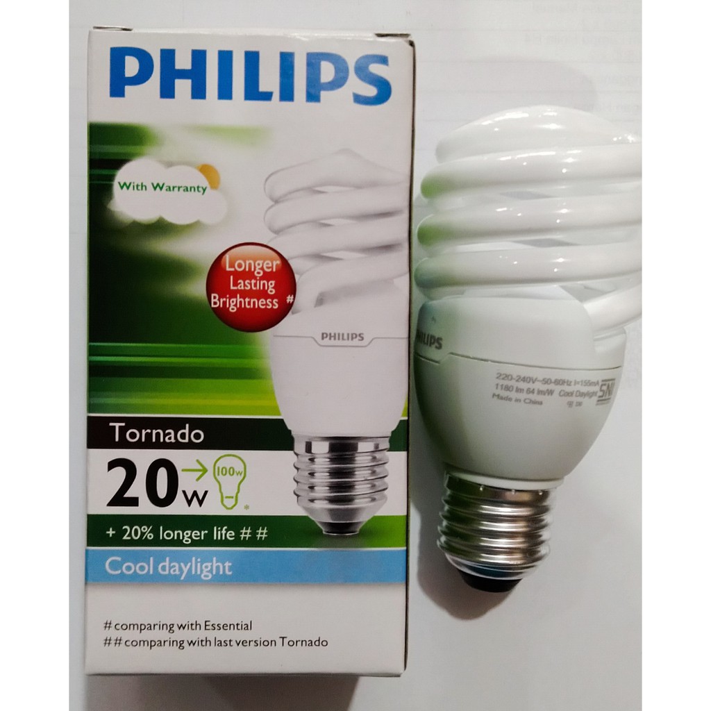PHILIPS LAMPU TORNADO 20 WATT PUTIH