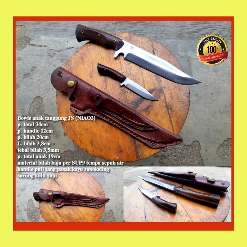 PISAU SEMBELIH BOWIE ANAK TANGGUNG SUPER TAJAM SIAP PAKAI