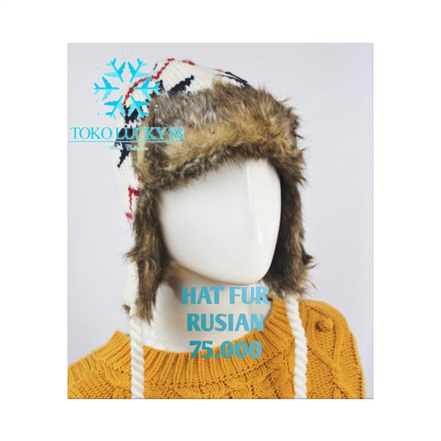 Topi Bomber Rusia Bulu Winter Hat Russian Musim Dingin