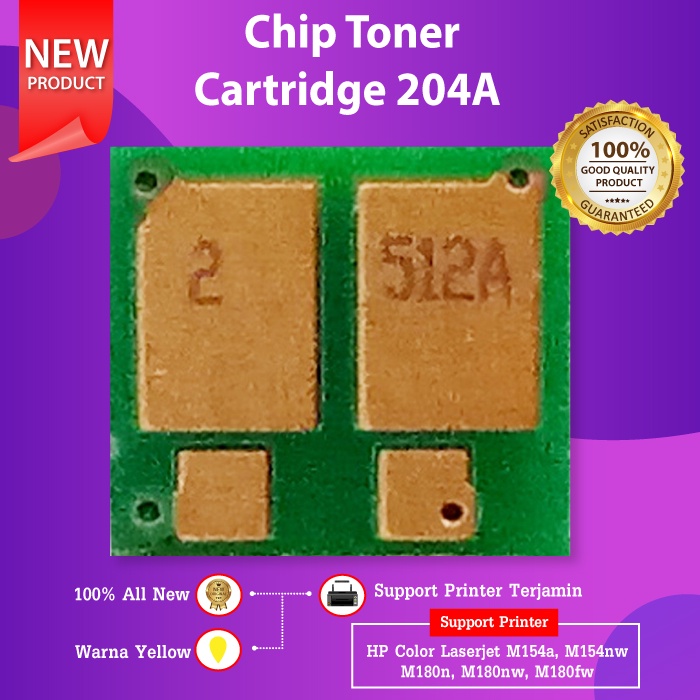 Chip CF510A CF511A CF512A CF513A 204A- Reset Toner Cartridge-HP PRO M154 M180 M181 M181fw M180nw