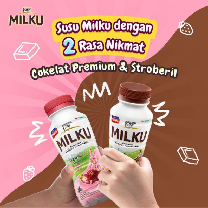 

Susu UHT Milku 200ml/Milku Coklat/Milku Strawberry/Susu Botol Milku