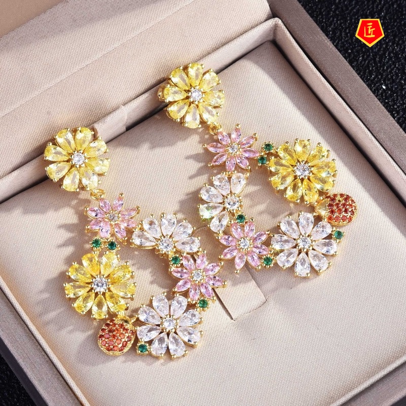 [Ready Stock]Delicate Yellow Flower Earrings for Women Temperament