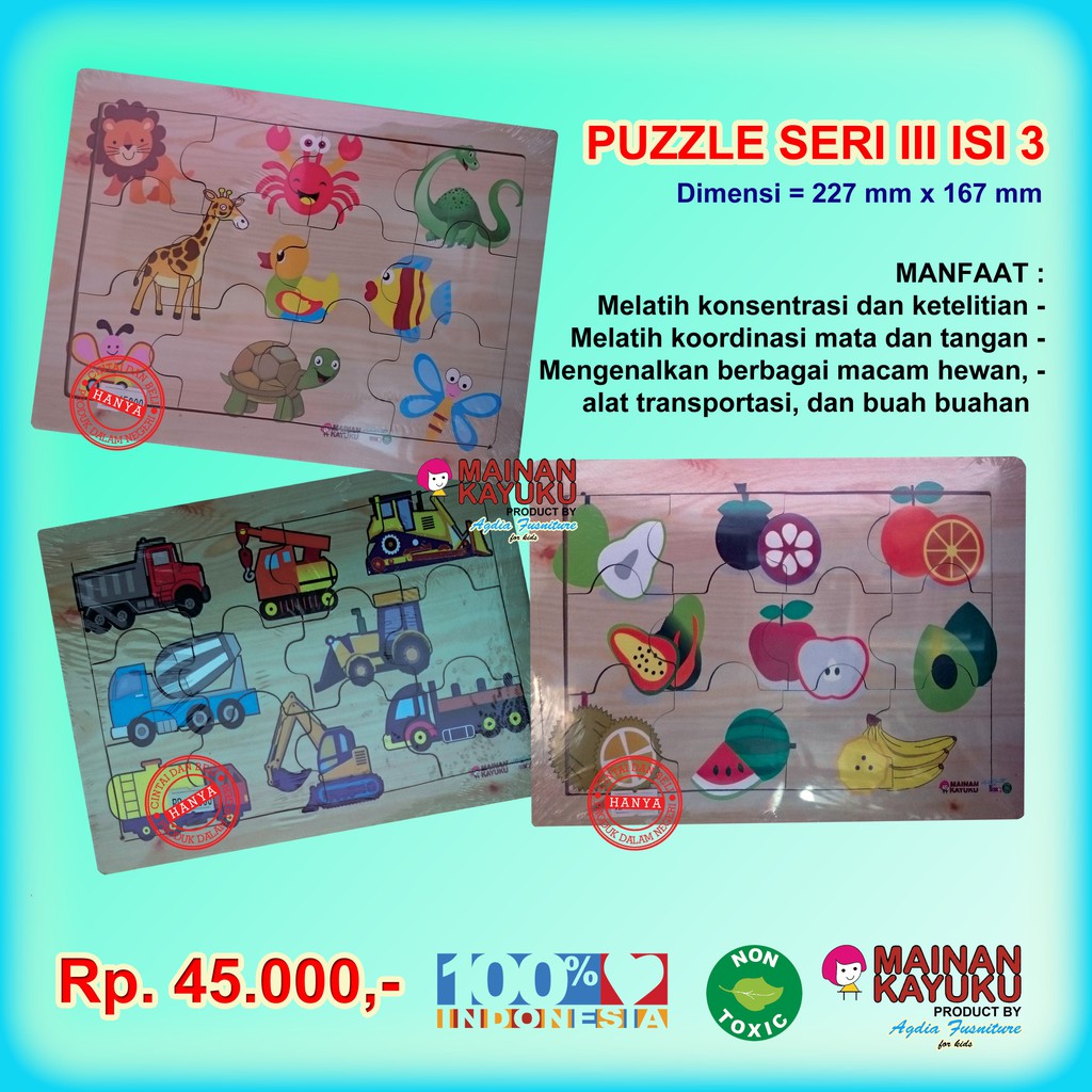 MAINAN EDUKASI / MAINAN ANAK / MAINAN KAYUKU / MAINAN KAYUKU AGDIA / AGDIA TOYS / MAINAN PUZZLE / PU