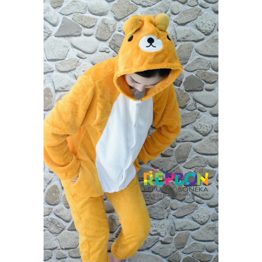 BAJU ONESIE BONEKA RILAKKUMA PIYAMA KOSTUM