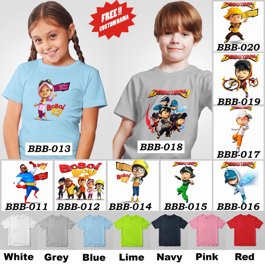 [FREE NAMA!!] Kaos Anak &amp; Family BoboiBoy 100% COTTON PREMIUM