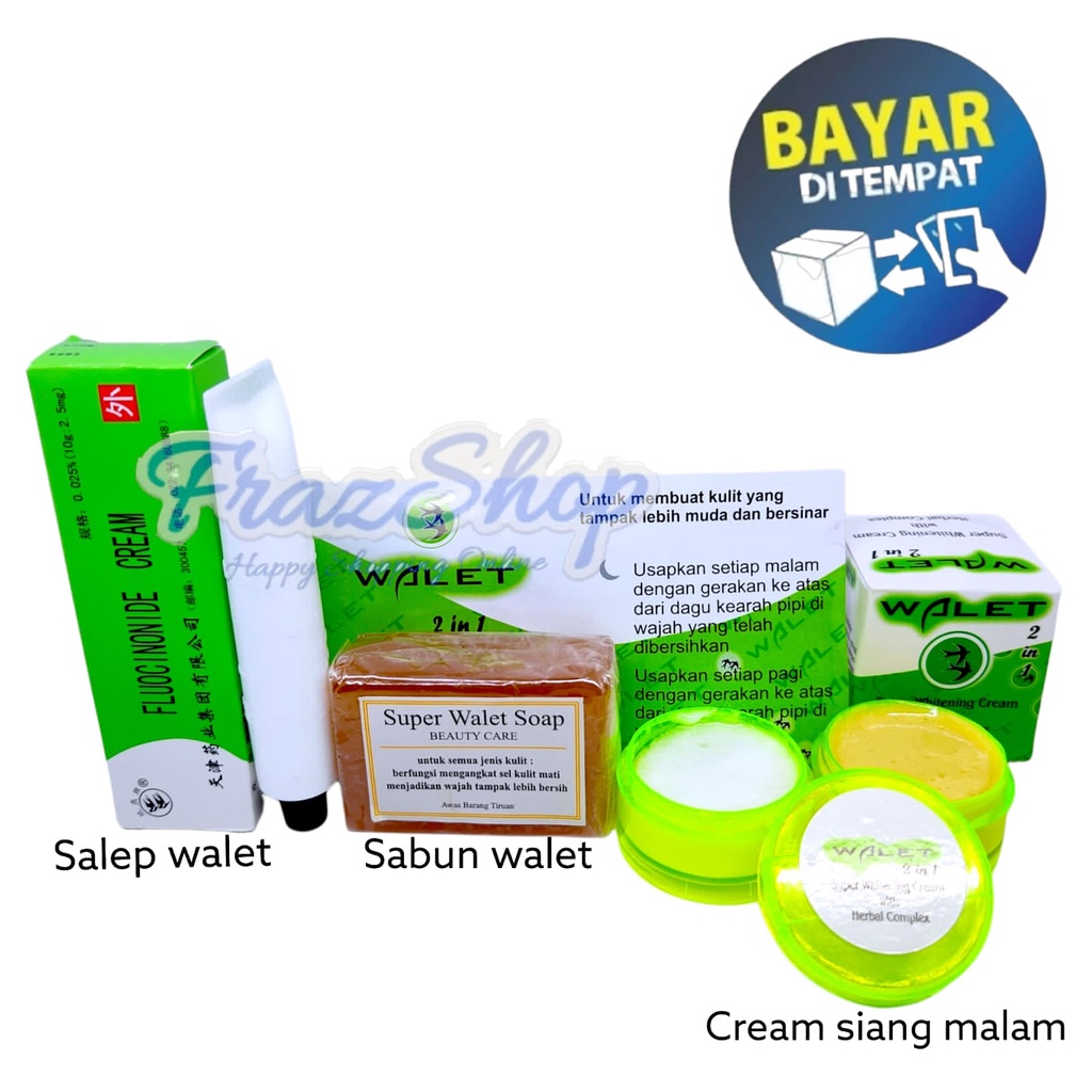 Paket Cream Susun Walet Siang Malam 4in1 + Salep Anti Iritasi walet + sabun Walet Original BPOM - Kr