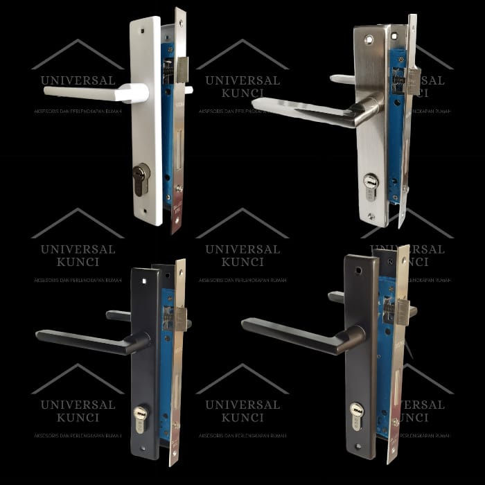 HANDLE PLAT ALUMUNIUM ORCHAD KUNCI PINTU SET PANJANG
