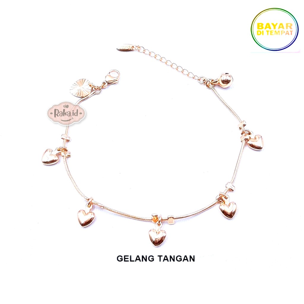 Raka Acc - Gelang Tangan Dewasa Love Love Belut Xuping Gold &amp; Silver Perhiasan Wanita 257