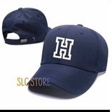 TOPI BASEBALL HAT CAP PREMIUM INISIAL HURUF H BIRU DONGKER CUSTOM NAMA LOGO