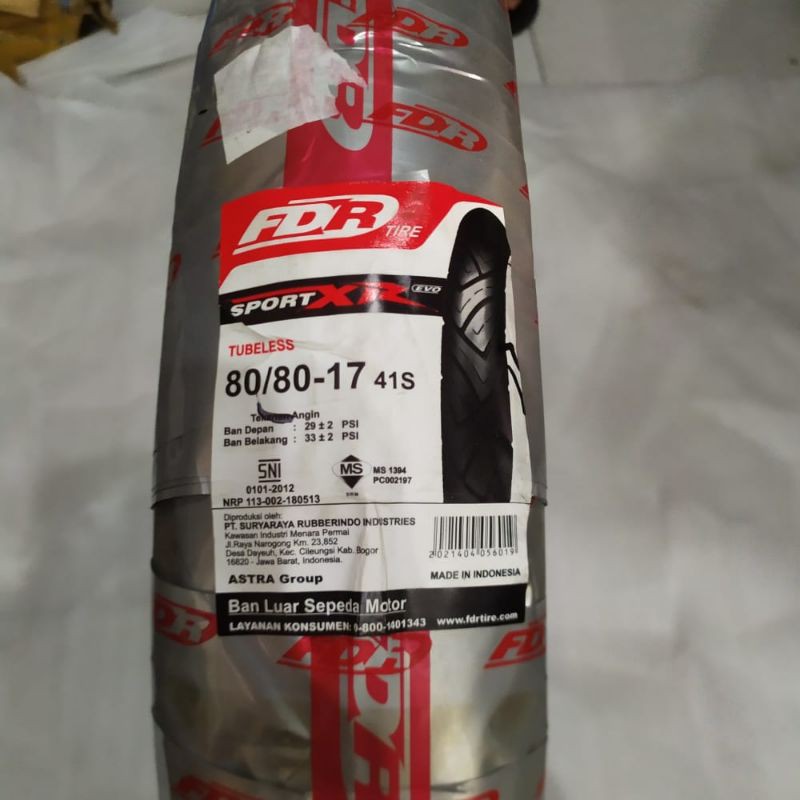 Ban FDR TUBELESS 80/80-17 Sport XR Evo